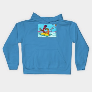 Jetski Cat Kids Hoodie